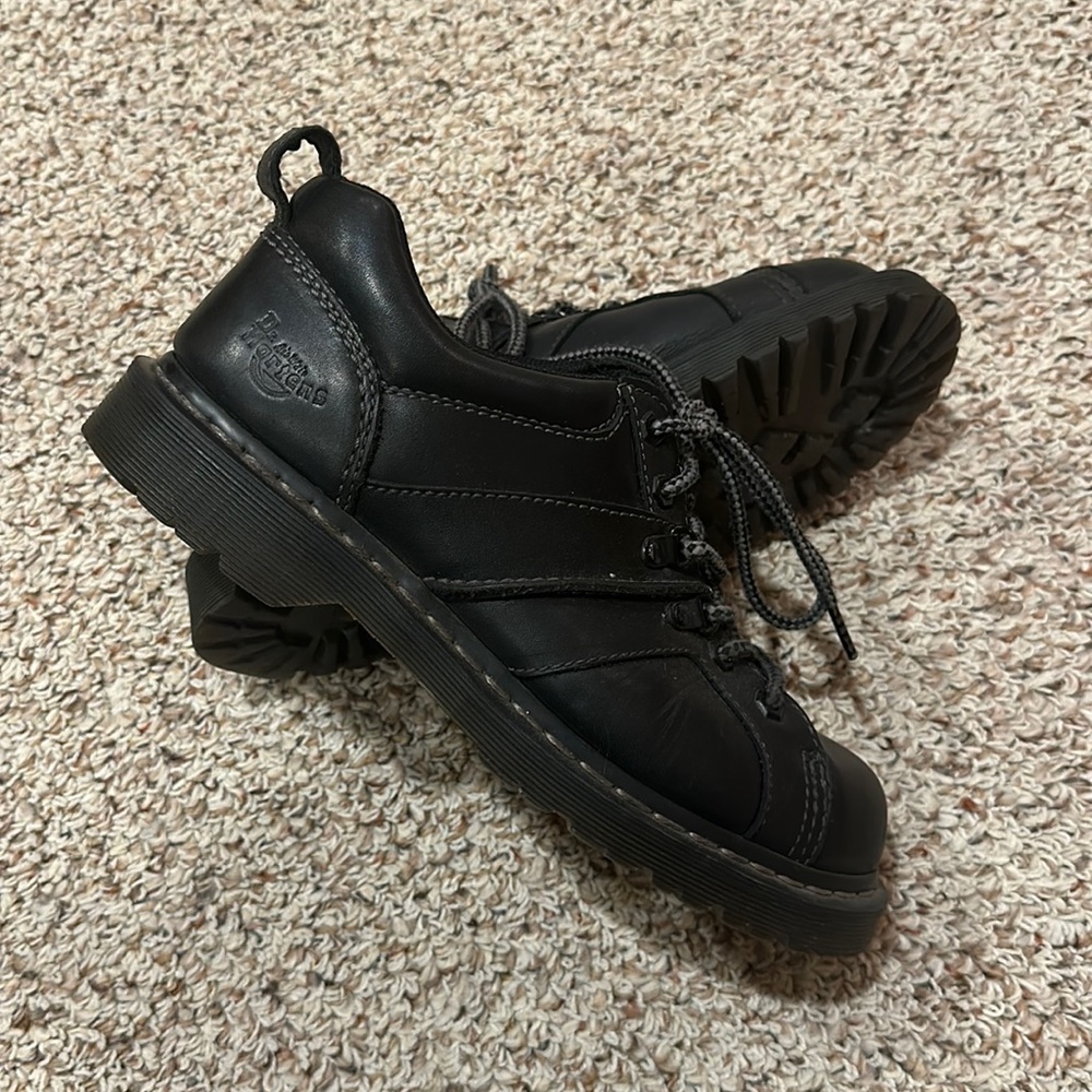 Vintage Doc Martens Low Chunky Shoe Boot Size 9M Black Leather